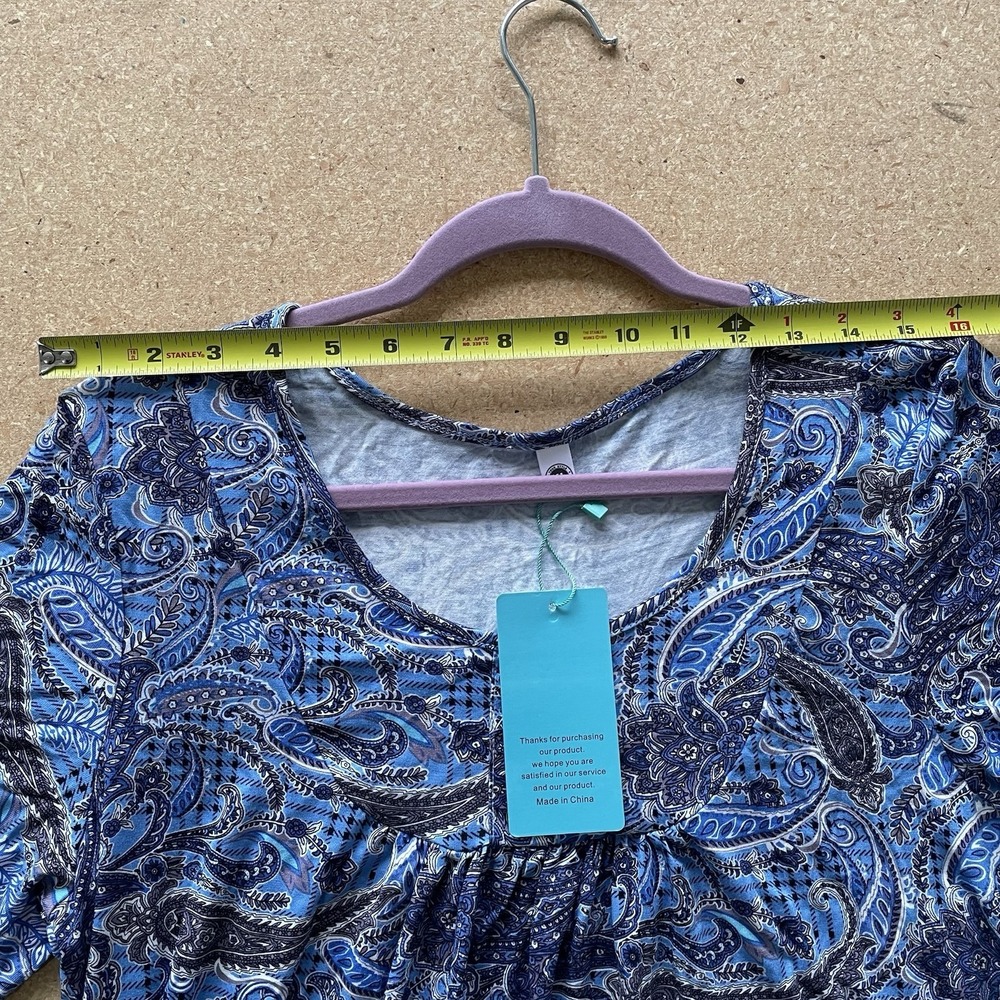 Women's shirt - Paisley Print - Size XL - New Blue Western Y2K - Picture 7 of 9
